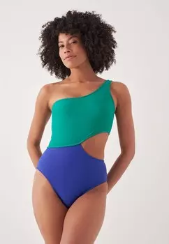 Короткая юбка с запахом и принтом цветов Herita, синий