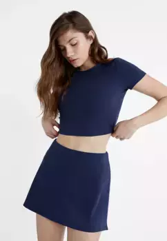 Короткая юбка Stradivarius, синий