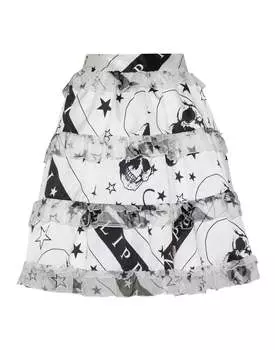 Короткая юбка Звезды и череп PHILIPP PLEIN, белый