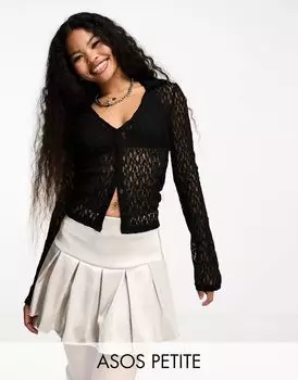 Короткая усиленная плиссированная юбка ASOS DESIGN Petite из атласа цвета слоновой кости