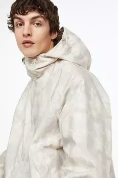 Короткая ветровка оверсайз H&amp;M, светло-бежевый/узор
