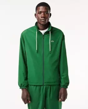 Короткая водонепроницаемая куртка спортивного костюма со съемным капюшоном Lacoste, зеленый