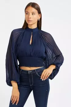 Короткая воздушная блузка Guess, синий