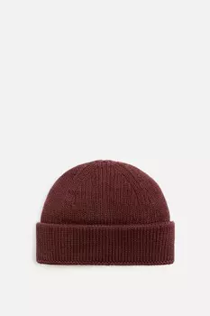 Короткая вязанная шапка ZARA, бордо