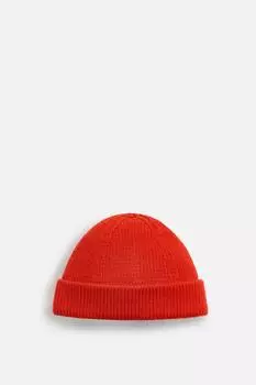 Короткая вязанная шапка ZARA, красный