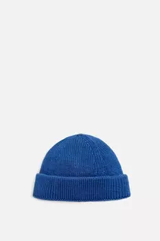 Короткая вязанная шапка ZARA, синий
