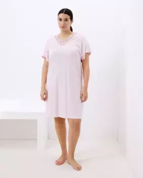 Короткая вышитая ночная рубашка Couchel, цвет 200 Rosa