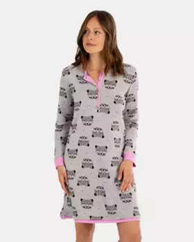 Короткая замшевая ночная рубашка с длинными рукавами Massana, серый