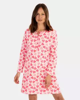 Короткая замшевая ночная рубашка с длинными рукавами Massana, розовый