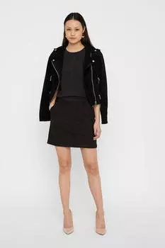 Короткая замшевая юбка Vero Moda, черный