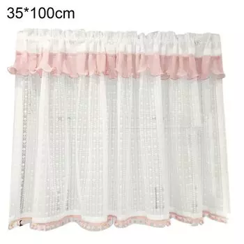 Короткая занавеска, легкая в установке, стильная хлопчатобумажная ткань, домашняя штора без щелочи для дома, фиолетовая, размеры: 35*100 см. Stuttg, розовый