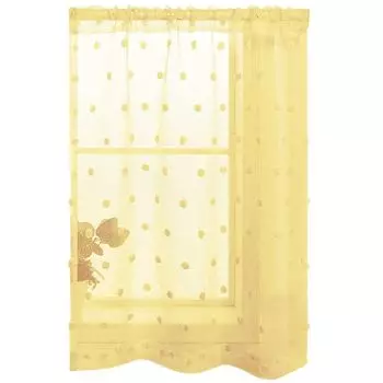 Короткая занавеска с мягкой текстурой, меховые шарики, домашний декор, стержень, сквозная дизайнерская сетка, кружевной подол, оконная балдахина, хозяйственные товары-черный, размеры: 70 см Stuttg, желтый