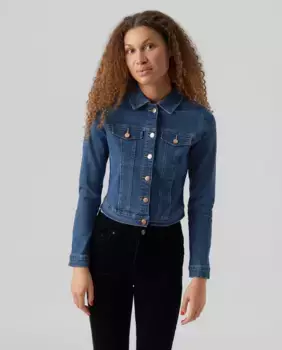 Короткая женская джинсовая куртка Vero Moda, индиго/синий