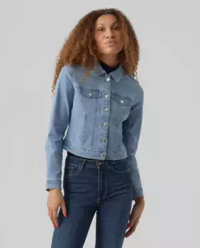 Короткая женская джинсовая куртка Vero Moda, светло-голубой