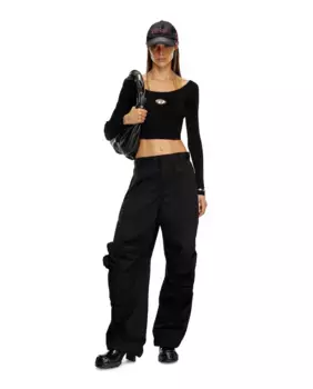 Короткая женская футболка Diesel, черный