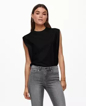 Короткая женская футболка оверсайз Only, черный