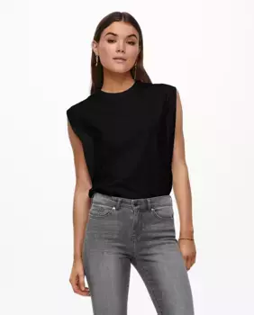 Короткая женская футболка оверсайз Only, черный