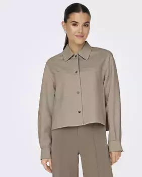 Короткая женская куртка на пуговицах Only, коричневый