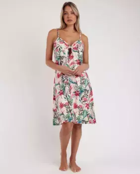 Короткая женская ночная рубашка из красного вискозного трикотажа Admas, красный