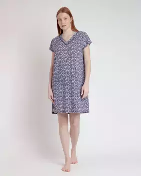 Короткая женская ночная рубашка из трикотажа с цветочным принтом Admas, мультиколор