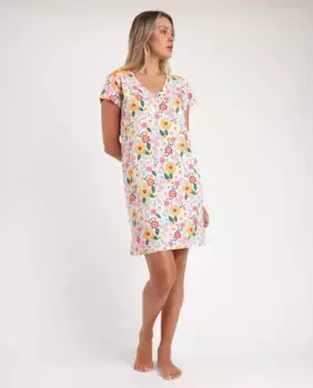 Короткая женская ночная рубашка из вискозного трикотажа горчичного цвета Admas, горчичный