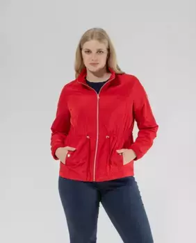 Короткая женская парка с высоким воротником и регулируемой талией October, красный