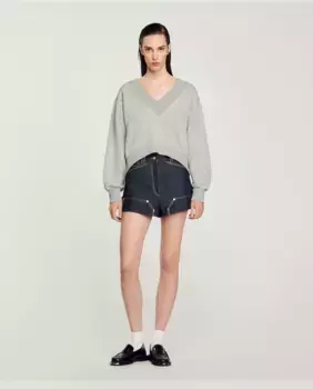 Короткая женская толстовка Sandro, серый