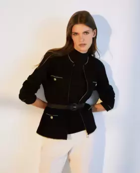 Короткая женская вязаная куртка на молнии Woman El Corte Ingls, черный