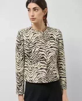 Короткая женская жаккардовая куртка Roberto Verino, черный