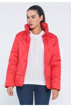 Короткая зимняя куртка с высоким воротником Giorgio Di Mare, красный