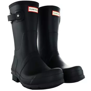 Короткие ботинки weellington с ремешком на спине Hunter, черный