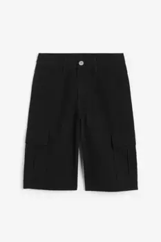 Короткие брюки-карго H&M, черный