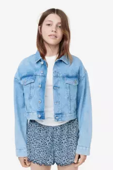 Короткие брюки с талией из бумажного пакета H&M, бирюзовый