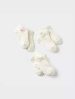 Короткие детские носки 3 пары Uniqlo, цвет 01 белый