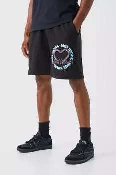 Короткие джерси оверсайз pour homme с цепочкой Boohoo, черный