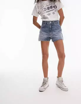 Короткие джинсовые брюки Topshop, синий