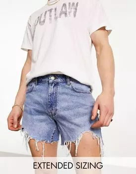Короткие джинсовые шорты ASOS DESIGN с рваными краями и необработанным краем по низу