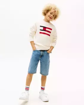 Короткие джинсовые шорты для малыша Tommy Hilfiger, синий