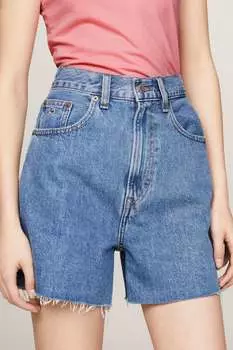 Короткие джинсовые шорты Mom Tommy Jeans, синий