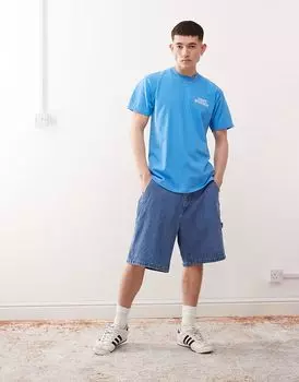 Короткие джинсовые шорты Obey bigwig цвета светло-индиго