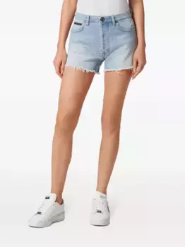 Короткие джинсовые шорты с логотипом Philipp Plein, синий