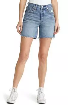 Короткие джинсовые шорты средней длины цвета Odeon Blue Levi's