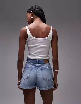 Короткие джинсовые шорты Tommy Jeans светло-голубого цвета