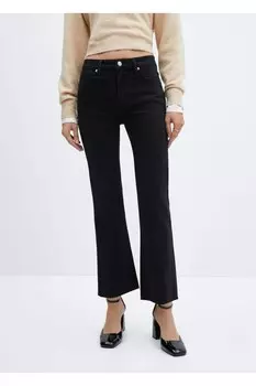 Короткие джинсы-клеш Mango, черный