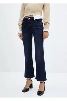 Короткие джинсы-клеш Mango, синий