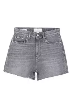 Короткие джинсы с высокой талией Calvin Klein Jeans, серый