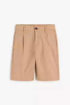 Короткие хлопковые брюки чинос H&M, бежевый
