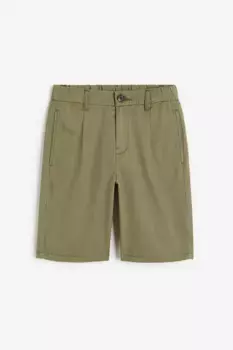 Короткие хлопковые брюки чинос H&M, зеленый