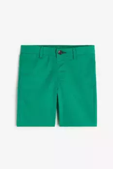 Короткие хлопковые брюки чинос H&M, зеленый