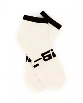 Короткие хлопковые носки кремового и черного цвета Black Limba, кремовый